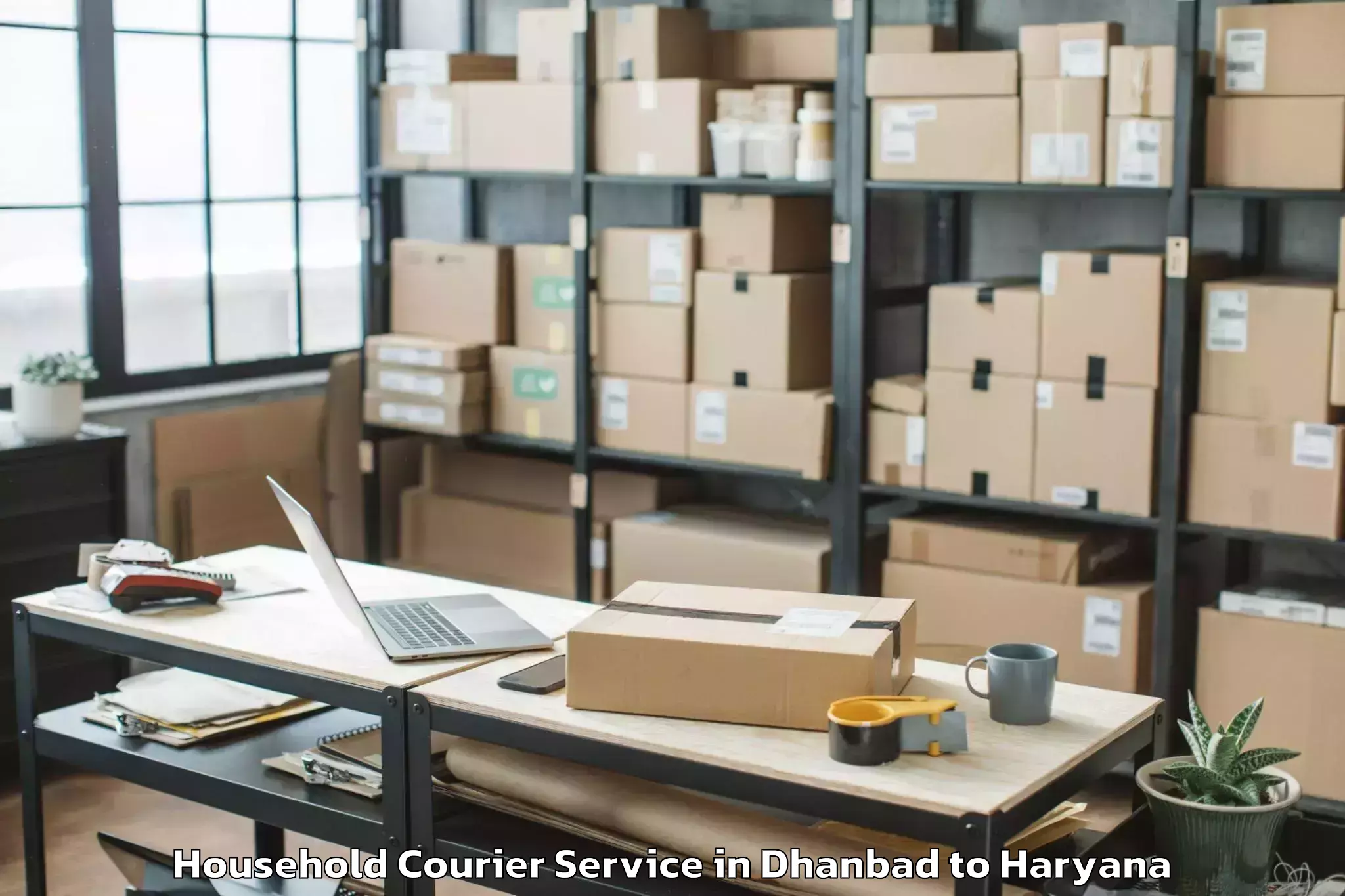 Hassle-Free Dhanbad to Lingayas University Faridabad Household Courier